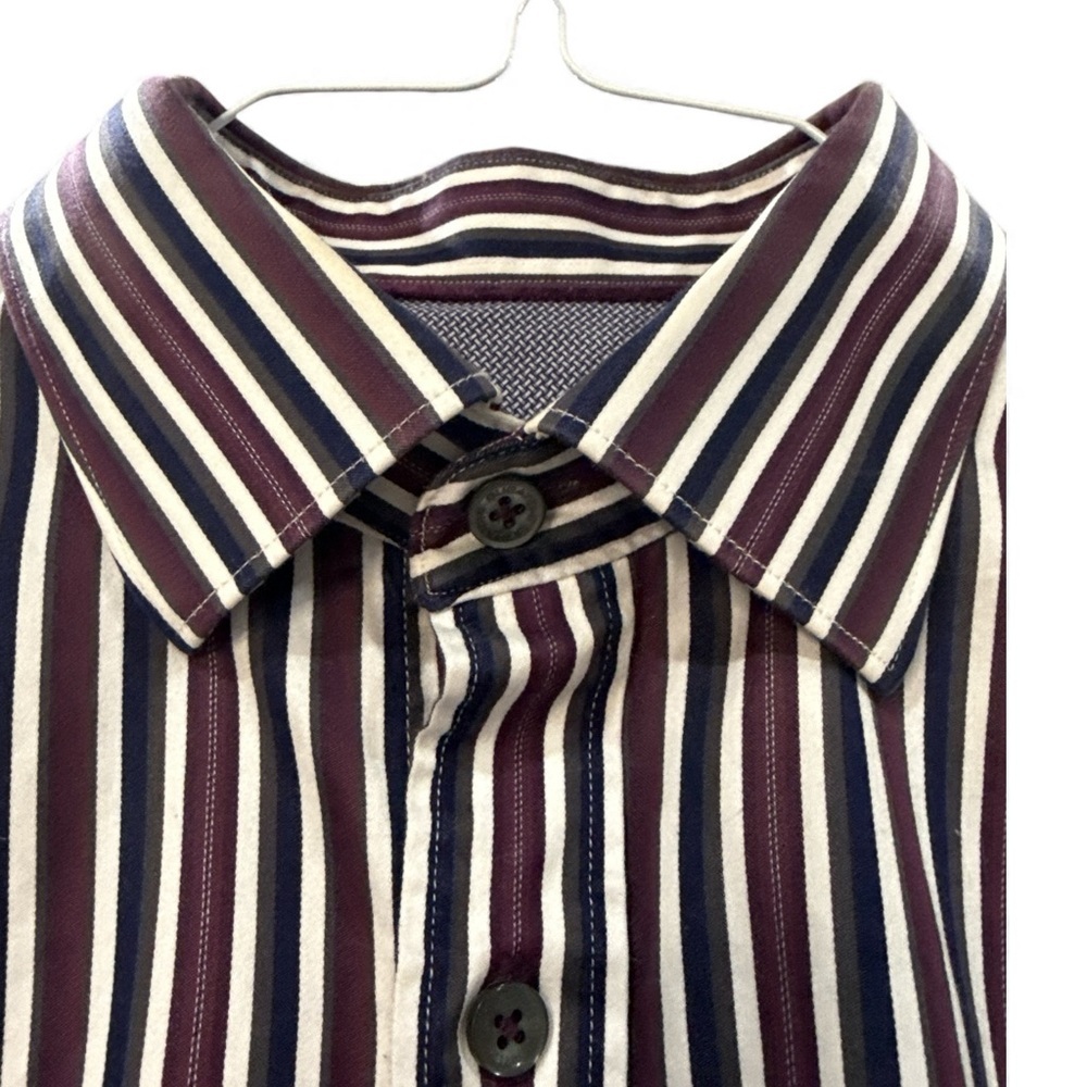 Bugatchi Men’s Dress Shirt 16, 35 Classic Fit Striped L - Picture 6 of 7